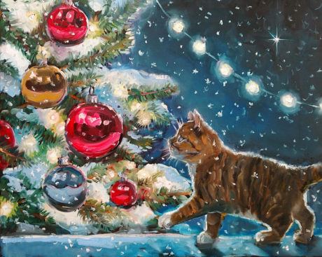 Christmas oil painting gift