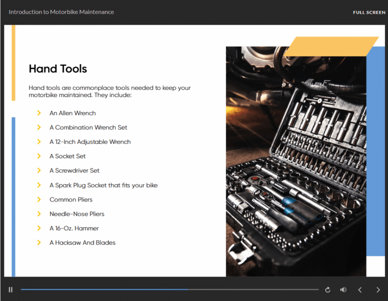 Sneak peek of Motorbike Service and Maintenance Course (1)
